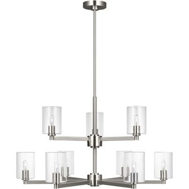 Fullton 9 Light Chandelier 24.63 X 33 Inch Wide by Visual Comfort Studio - 3164209C