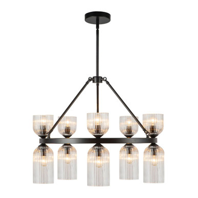 Nelly 10 Light Chandelier 21.88 Inch Tall and 25.88 Inch Wide by Alora - CH442626