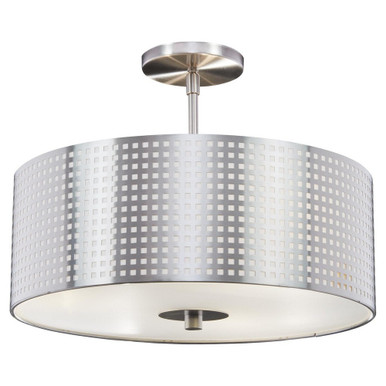 Grid 3 Light 16 Inch Wide Semi Flush Mount by George Kovacs - P5747-084