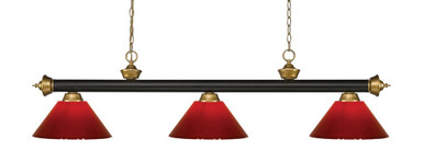 Riviera 3 Light Island/Billiard 16 x 16 Inch by Z-Lite 200-3BRZ+SG-PRD - 200-3BRZ+SG-PRD