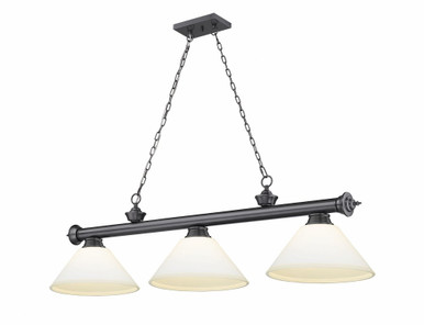 Cordon 3 Light Billiard 15 x 14 Inch by Z-Lite 2306-3BP-AMO14 - 2306-3BP-AMO14