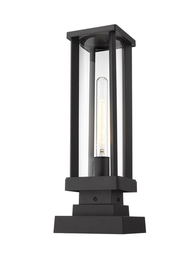 Glenwood 1 Light Small Outdoor Pier Mount 17.5 Inch Tall by Z-Lite - 586PHMS-SQPM-BK