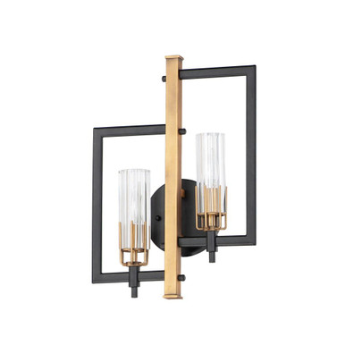Flambeau 2 Light Wall Sconce by Maxim - 16112CLBKAB