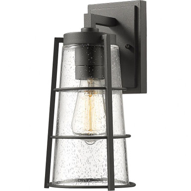 Helix 1 Light Outdoor Wall Lantern 13 Inch Tall by Z Lite - 591M-BK