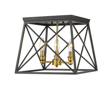 Trestle 3 Light 14 Inch Wide Flush Mount by Z-Lite - 447F14