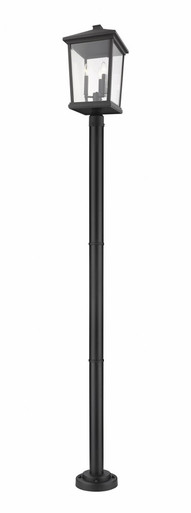 Beacon 3 Light Outdoor Post Mount Lantern 12 x 85.5 Inches by Z-Lite - 568PHXLR-567P-BK