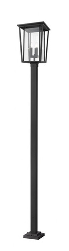 Seoul 3 Light Outdoor Post Mount Lantern 14 x 24.75 In by Z-Lite - 571PHXLS-536P-BK