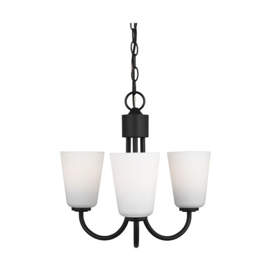 Miles 3 Light Chandelier 16.25 Inch Tall and 21.5 Inch Wide by Generation - GLC11