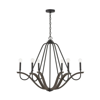 Clive 6 Light Oversized Farmhouse Style Chandelier by Capital - 447661CK