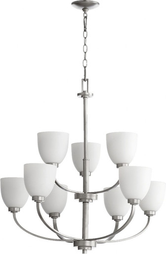 Reyes 9 Light Large 2 Tier Chandelier by Quorum 6060-9-86 - 6060-9