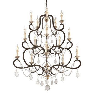 Bordeaux 15 Light Large Chandelier 43 Inch Wide by 53.25 Inch High by Troy - F3517-PZ/DG