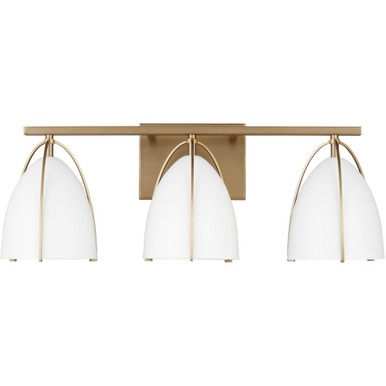 Norman 3 Light White Shade Vanity Light by Visual Comfort Studio - 4451803