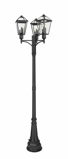 Talbot 9 Light Outdoor Post Mount 115 x 29.5 Inches by Z-Lite - 579PHBR-3-564P-BK