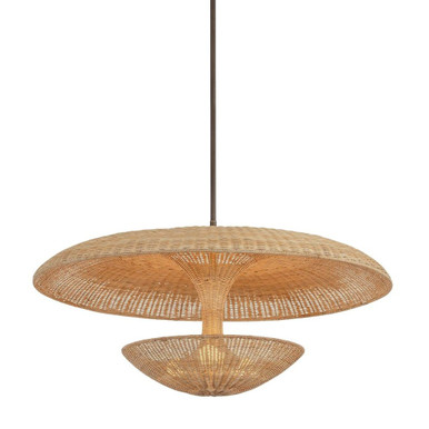 Draco 3 Light Pendant 20 Inch Tall and 40 Inch Wide by Troy - F6240-BRL
