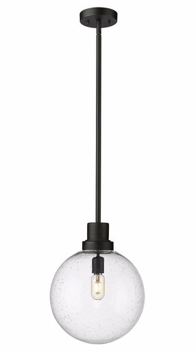 Laurent 1 Light Seedy Glass Medium Outdoor Pendant by Z-Lite - 599P12-BK