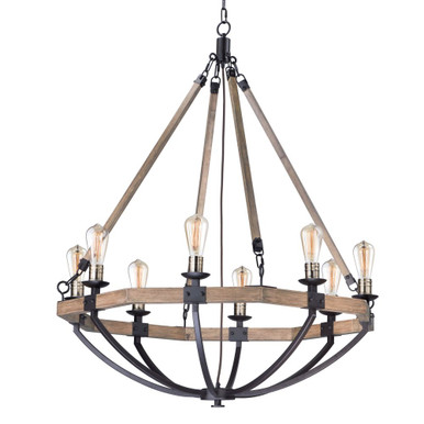 Lodge 8 Light Oversized Chandelier by Maxim - 20338WOBZ