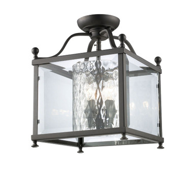 Fairview 3 Light 11 Inch Wide Steel Semi Flush Mount by Z-Lite - 177-3SF-M