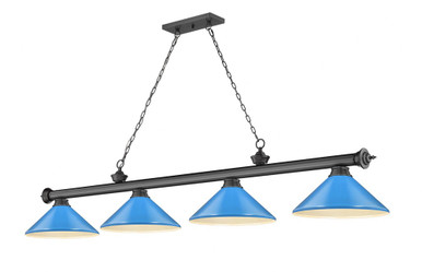 Cordon 4 Light Billiard 14.5 x 14 Inch by Z-Lite 2306-4BP-MEB - 2306-4BP-MEB