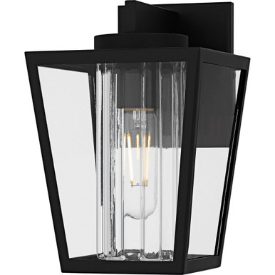 Jett 1 Light Outdoor Wall Lantern 10 Inch Tall and 6.5 Inch Wide by Quoizel - JET8307MBK