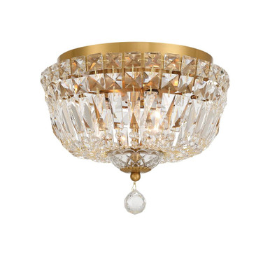 Roslyn 3 Light Flush Mount 8 Inch Tall and 10 Inch Wide by Crystorama - ROS-A1003-AG-CL-MWP