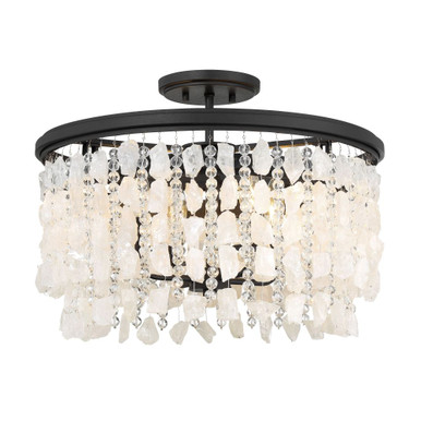 Shimmering Elegance 4 Light 20 Inch Wide Semi Flush Mount by Minka Lavery - 6703-66