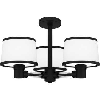 Kylen 3 Light 22 Inch Wide Semi Flush Mount by Quoizel - KYL1722MBK