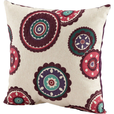 Peony Pillow 18 Inch Wide by 18 Inch Long by Cyan - 06525