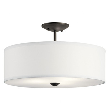Shailene 3 Light 18 Inch Wide Drum Semi Flush Mount by Kichler - 43692
