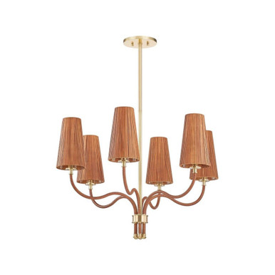Atwood 6 Light Chandelier 23 Inch Tall and 30 Inch Wide by Hudson Valley - 1630-AGB