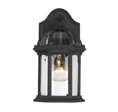Kensington 1 Light Outdoor Wall Lantern 10.5 Inch Tall by Savoy House - 5-0629-BK