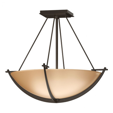 Compass 3 Light 18.1 Inch Wide Semi Flush Mount by Hubbardton Forge - 124555