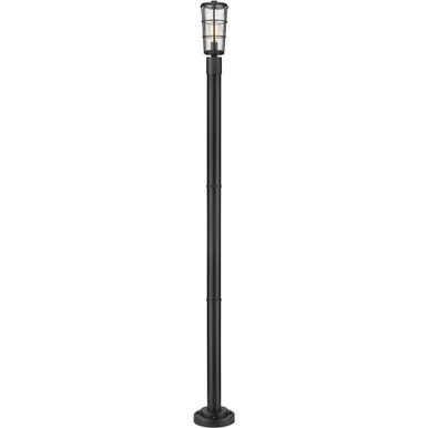Helix 1 Light Outdoor Post Mounted Fixture 88.75 x 6 by Z-Lite - 591PHM-567P-BK