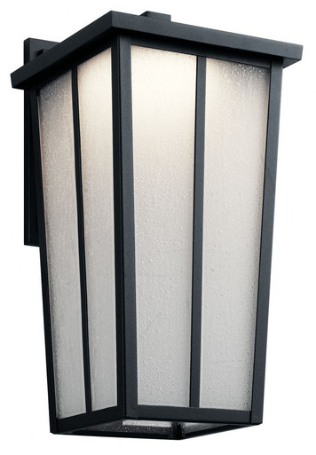 Amber Valley 1 Light Outdoor Wall Lantern 17.25 Inch Tall by Kichler - 49624BKTLED