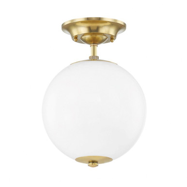 Sphere No.1 1 Light 13 Inch Wide Semi Flush Mount by Hudson Valley - MDS703