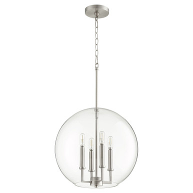 4 Light Large Globe Pendant 18.25 Inch Tall by Quorum - 873-4