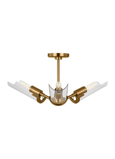 Mezzo 3 Light 27.25 Inch Wide Flush Mount by Visual Comfort Studio - TF1023BBS