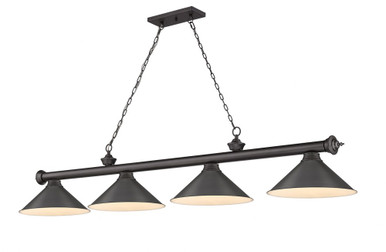 Cordon 4 Light Billiard 14 x 14 Inch by Z-Lite 2306-4BRZ-BRZ15 - 2306-4BRZ-BRZ15