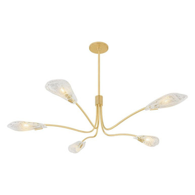 Tenafly 5 Light Chandelier 12.25 Inch Tall X 56 Inch Wide by Hudson Valley - 4905-AGB