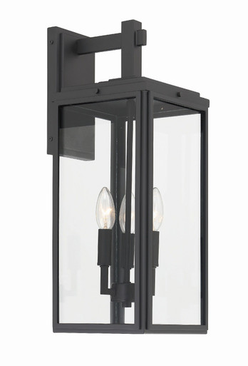 Byron 3 Light Candle Style Outdoor Wall Lantern by Crystorama - BYR-80103-MK