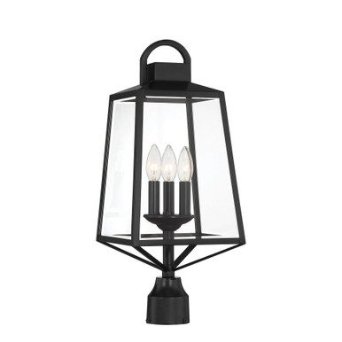 Inglewood 3 Light Outdoor Post Lantern 22.25 X 9 Inch Wide by Savoy House - L5-6204-BK
