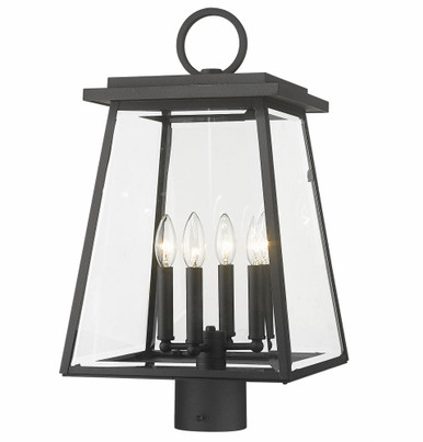Broughton 4 Light Outdoor Post Mount Light 22.5 x 12.5 In by Z-Lite - 521PHBR-BK