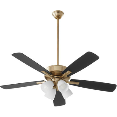 Ovation Five Blade Ceiling Fan with Light Kit 52 Inch Wide by Quorum  - 4525-480