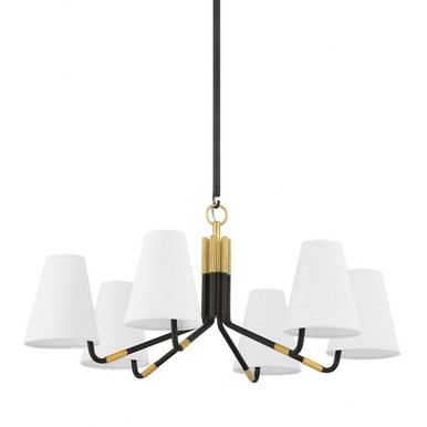 Stanwyck 6 Light Large Chandelier by Hudson Valley - 6632-AGB/DB