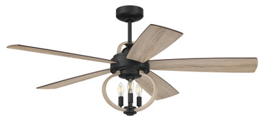 Reese 5 Blade Ceiling Fan with Light Kit 52 Inch Wide by Craftmade - RSE52