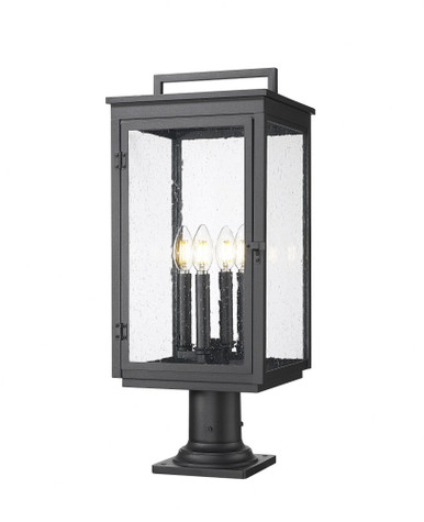 Hartwell 4 Light Outdoor Pier Mount 24.75 Inch and 10 Inch Wide by Z Lite - 5019PHBR-533PM-BK