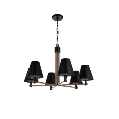 Blake 6 Light Chandelier 19.25 Inch Tall and 30 Inch Wide by Craftmade - 60926-FBSB