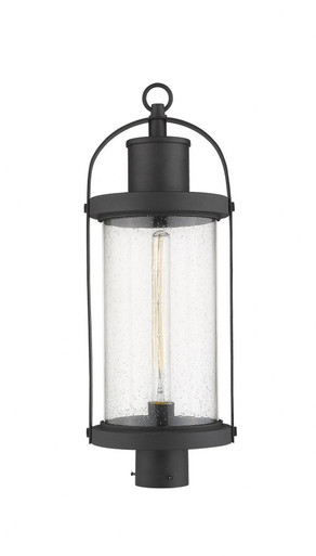 Roundhouse 1 Light Outdoor Post Mount Lantern 9.25 x 25 Inches by Z-Lite - 569PHB-BK