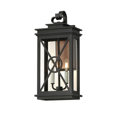 Yorktown Vx 2 Light Candle Style Outdoor Wall Lantern by Maxim - 40806CLACPBK