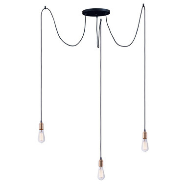 Early Electric 3 Light Medium Pendant by Maxim - 12123BKAB
