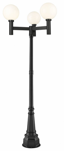Laurent 3 Light Outdoor Post Mount Light 107.5 x 39 Inch by Z-Lite - 597BP3-564P-BK